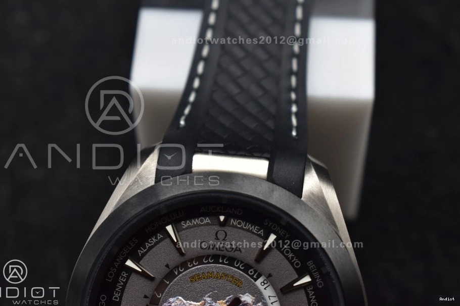 43mm VSF Edition A8938 Terra GMT Aqua Bracelet Worldtimer 1:1 Super on Best Clone SS Titanium 1217